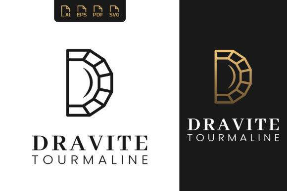Initial Letter D Dravite Tourmaline Logo Grafica Loghi Di Nuriyanto51