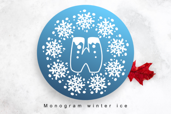Monogram Winter Ice Dekorative Schriftarten Schriftart Von Bold Point