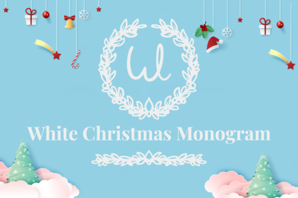 White Christmas Monogram Decorative Font By attypestudio