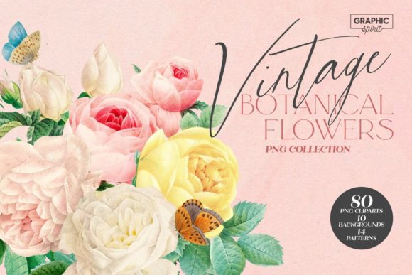 Aesthetic Vintage Flower Clipart Graphic Add-ons By Graphic Spirit