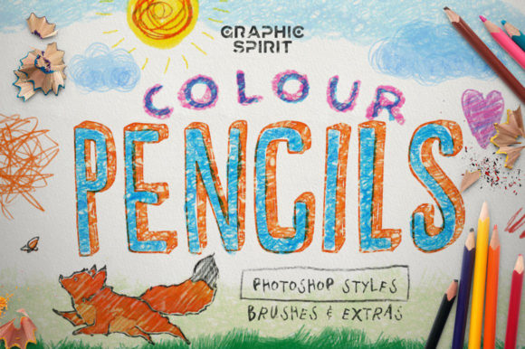 Colour Pencil Box Photoshop Styles Grafik Layer-Stile Von Graphic Spirit