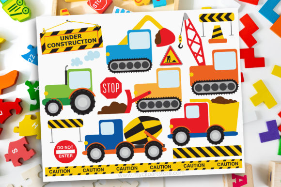 Primary Construction Clipart Graphic Illustrations By MyClipArtStore