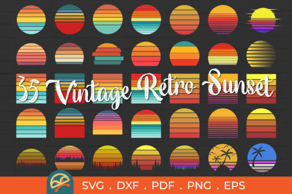 Retro Sunset Bundle Graphic Crafts By BadroGraphics