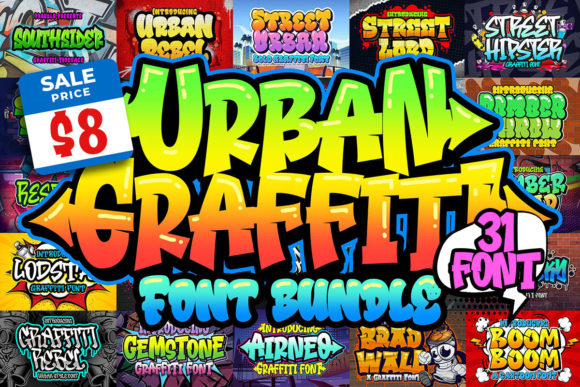 Urban Graffiti Font Bundle Bundle By Blankids Studio