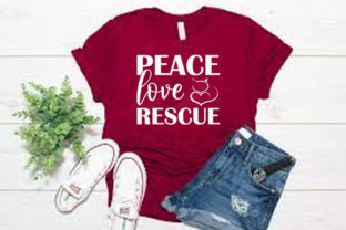 Cat Svg Design, Peace Love Rescue Graphic T-shirt Designs By Pr Store