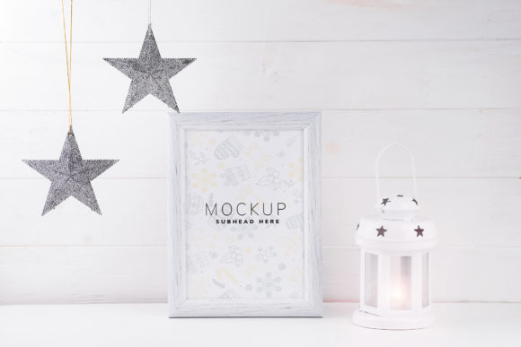 Photo Mock Up with White Frame Graphic Product Mockups By YuMyArt