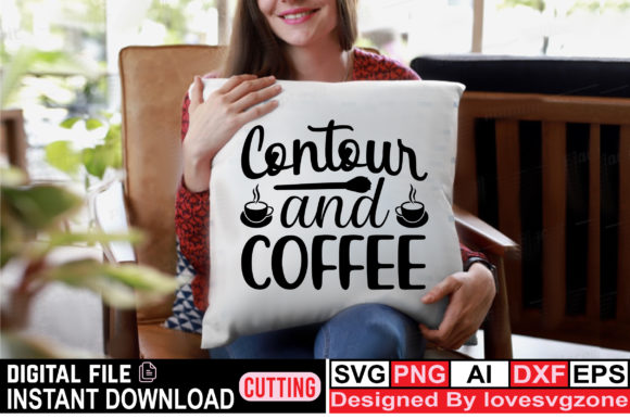 Contour and Coffee Graphic Print Templates By lovesvgzone