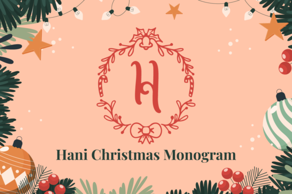 Hani Christmas Monogram Decorative Font By attypestudio
