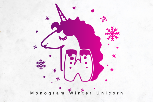 Monogram Winter Unicorn Decorative Font By Bold Point