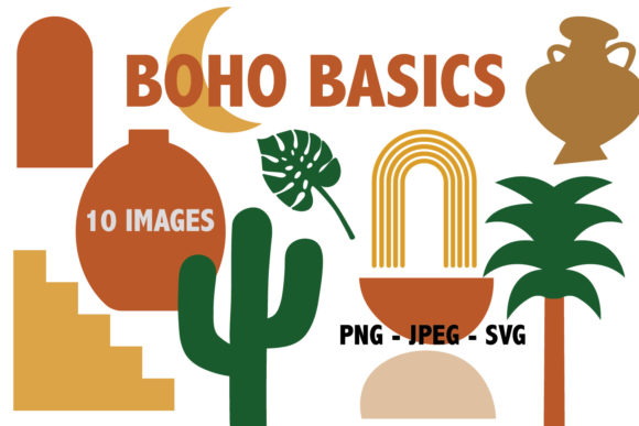 Boho Basics Clipart Gráfico Ilustraciones Imprimibles Por Mine Eyes Design