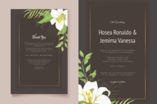 Wedding Invitation Card Lily Flowers Graphic Print Templates By lukasdediz