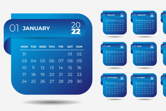Creative Modern Desk Calendar Graphic Print Templates By design-all