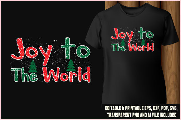 Christmas T-shirt Joy to the World Gráfico Modelos de Impressão Por AS Ashik