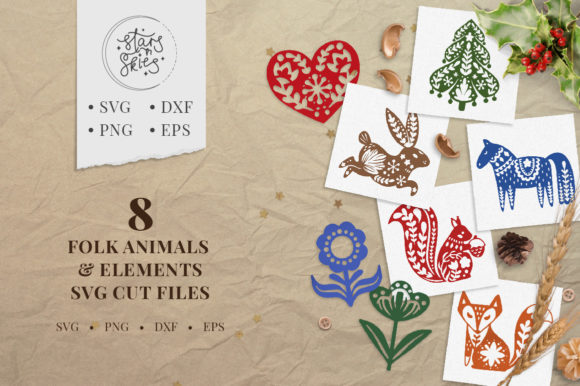 Winter Folk Animals and Elements SVG Cut Graphic Crafts By starsndskies