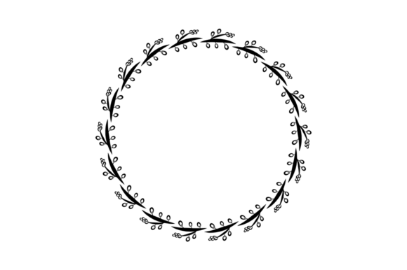 Circular Foliage Frame SVG Gráfico Ilustraciones Imprimibles Por Minimalist Eyes