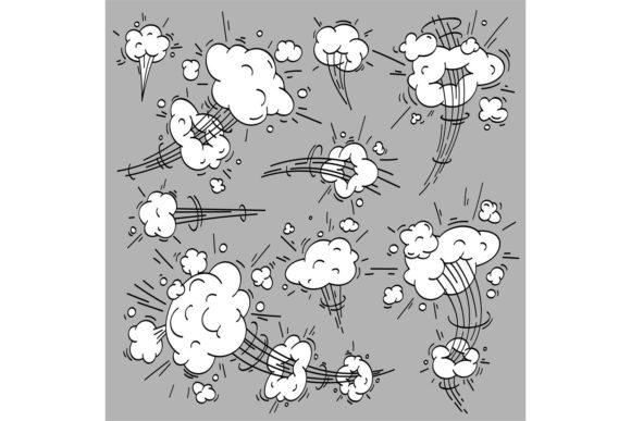 Speed Cloud Comic Illustration Illustrations Imprimables Par tartila.stock
