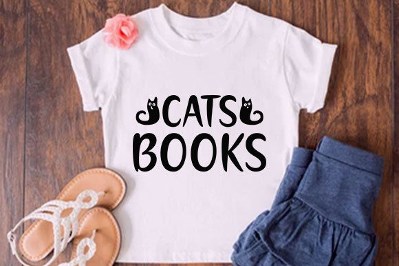 CAT T SHIRT Design, Cats Books Grafik Druck-Vorlagen Von Svg Discover Studio
