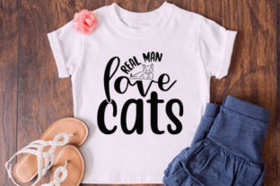 CAT T SHIRT Design, Real Man Love Cats Afbeelding Afdruk Sjablonen Door Svg Discover Studio