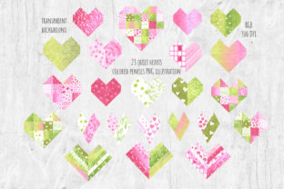 Patchwork Hearts. Objects & Backgrounds Graphic Objects By Art Garden 2