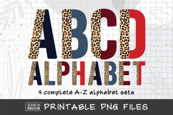 Leopard Alphabet Letters Sublimation Gráfico Ilustraciones Imprimibles Por KumaBearStudio