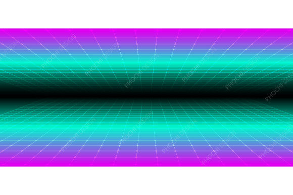 90s Retro Grid Perspective Background Graphic Abstract By phochi