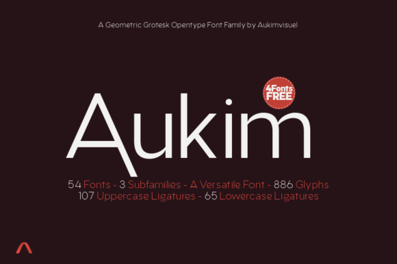 Aukim Free Sans Serif Font By audrykitoko