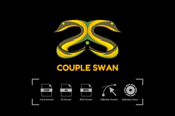 Couple Swan Grafika Logo Przez AR Alfarizi Studio