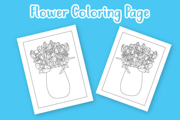 Floral Hand Drawn Flower Line Art Design Graphic Coloring Pages & Books Adults By colorpicx