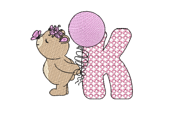 K Girl Teddy Teddy Bears Embroidery Design By sketch2stitch