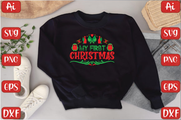 My First Christmas Graphic T-shirt Designs By AI King