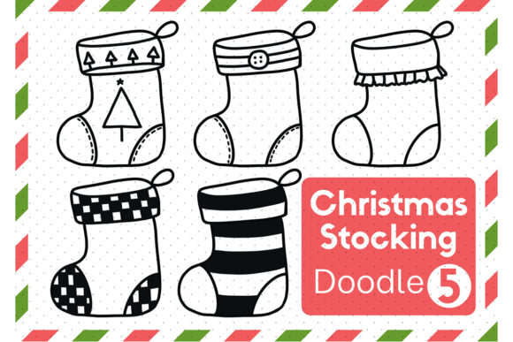 Doodle Christmas Stocking Set19 Graphic Illustrations By Khim08Studio