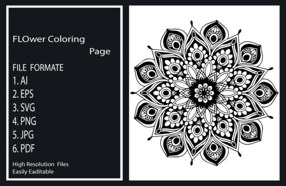 Flower Coloring Page Kdp Graphic Coloring Pages & Books Adults By ordainit