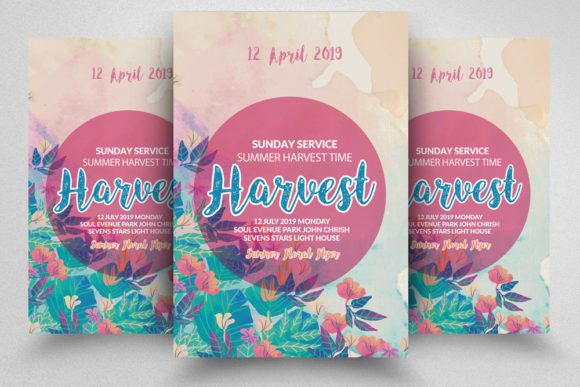 Harvest Festival Flyer/Poster Graphic Print Templates By Leza Sam