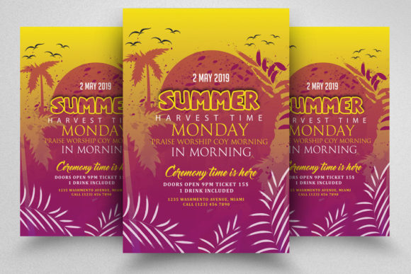 Harvest Summer Festival Flyer Graphic Print Templates By Leza Sam