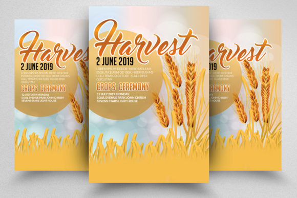 Harvest Summer Festival Flyer Graphic Print Templates By Leza Sam