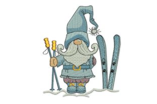 Ski Winter Gnome Hiver Design de Broderie Par NextEmbroidery