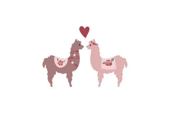 Llamas in Love Illustration Artisanat Par CraftBundles