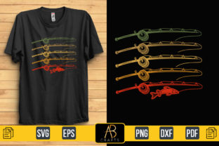Retro Fishing Rod Sublimation Graphic Print Templates By Abcrafts 1