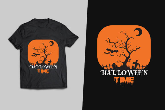 Halloween Time T Shirt Design Gráfico Plantillas de Impresión Por Designertufazzal