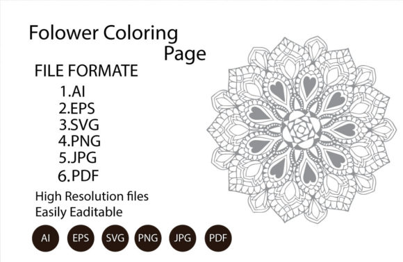 Flower Coloring Page Kdp Grafik Ausmalseiten & Malbücher für Erwachsene Von ordainit