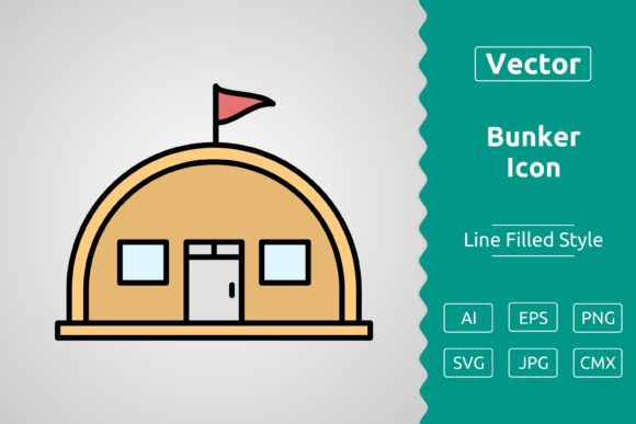 Vector Bunker Filled Outline Icon Graphic Icons By Muhammad Atiq