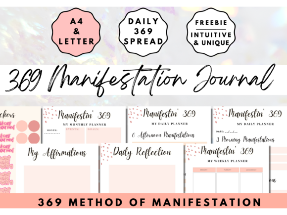 369 Manifestation Journal Inserts LOA Graphic Print Templates By PlannersByBee