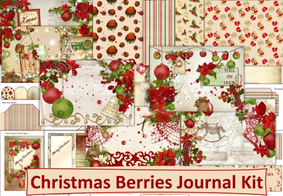 Christmas Junk Journal Kit with Ephemera Graphic Crafts By The Paper Princess
