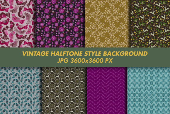 Christmas Vintage Halftone Style Pattern Graphic Patterns By derulostereo