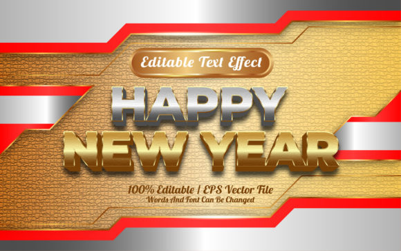 Editable Text Effect Happy New Year Gold Gráfico Complementos Creativos Por Work 19 Studio