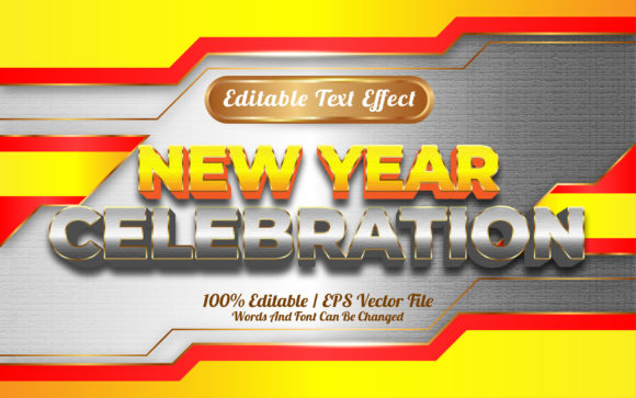 New Year Editable Text Effect Grafica Componenti Aggiuntivi Creativi Di Work 19 Studio