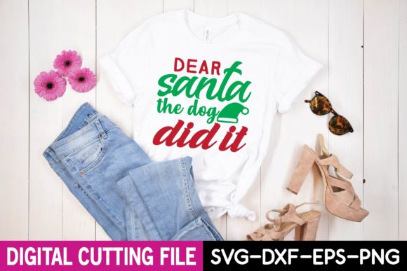 Dear Santa the Dog Did It Svg Gráfico Designs de Camisetas Por svg design house