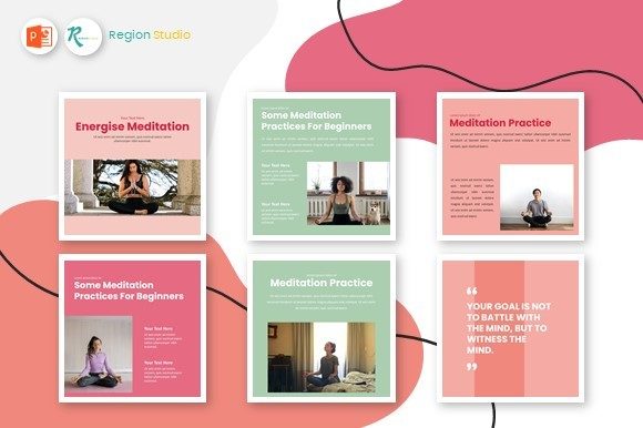 Instagram Feed Coaching - #Meditation4 Graphic Graphic Templates By Region Studio