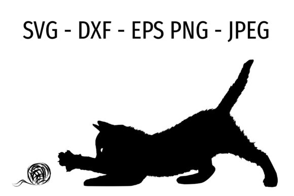 Playing Kitten Silhouette Graphic Illustrations By Scimmia Clipart