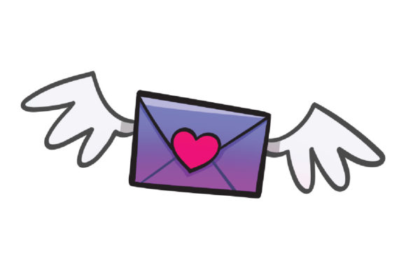 Flying Love Letter Graphic Illustrations By Cartoon Shop